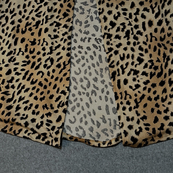 Womens Cardigan Duster SZ XL Long Animal Leopard Cheetah Casual Exotic Party Y2K - Picture 4 of 10